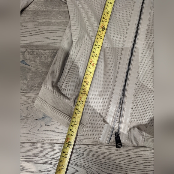 Maceoo Italian Leather Jacket Taupe Color - Picture 8 of 12